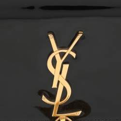 Saint Laurent Black Patent Leather Kate Tassel Clutch