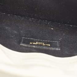 Saint Laurent Cream Croc Embossed Leather Uptown Pouch
