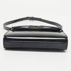 Saint Laurent Black Patent Leather Mini Manhattan Shoulder Bag