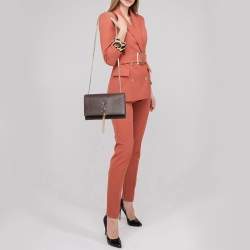 Saint Laurent Burgundy Python Medium Kate Tassel Shoulder Bag