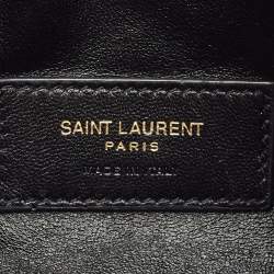 Saint Laurent Black Quilted Leather Mini Gaby Zippered Pouch