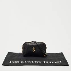 Saint Laurent Black Quilted Leather Mini Gaby Zippered Pouch