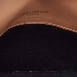 Saint Laurent Beige Leather Cassandre Phone Holder w/Strap