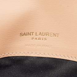 Saint Laurent Beige Leather Cassandre Phone Holder w/Strap