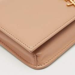 Saint Laurent Beige Leather Cassandre Phone Holder w/Strap
