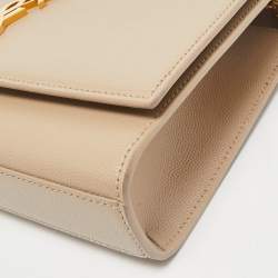 Saint Laurent Beige Leather Medium Kate Shoulder Bag