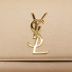 Saint Laurent Beige Leather Medium Kate Shoulder Bag