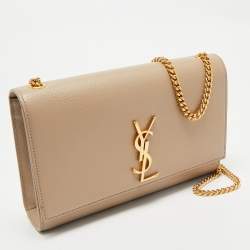 Saint Laurent Beige Leather Medium Kate Shoulder Bag