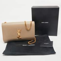 Saint Laurent Beige Leather Medium Kate Shoulder Bag