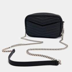 Saint Laurent Paris Black Leather Lou Camera Bag