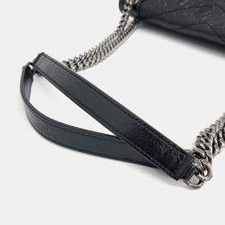 Saint Laurent Paris Black Leather Niki Monogram Shoulder Bag