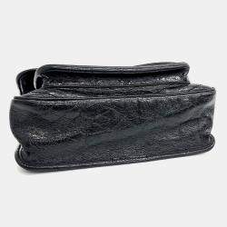 Saint Laurent Paris Black Leather Niki Monogram Shoulder Bag
