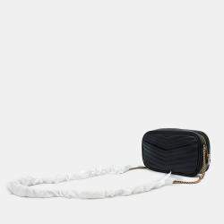 Saint Laurent Paris Black Leather Mini Lou Crossbody Bag