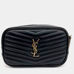 Saint Laurent Paris Black Leather Mini Lou Crossbody Bag