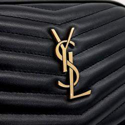 Saint Laurent Paris Black Leather Mini Lou Crossbody Bag