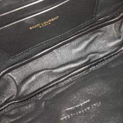 Saint Laurent Paris Black Leather Mini Lou Crossbody Bag