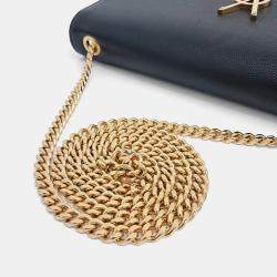 Saint Laurent Paris Black Leather Monogram Chain Shoulder Bag