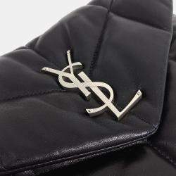 Saint Laurent Paris Black Leather Lulu Puffer Bag Small