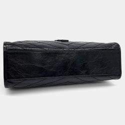 Saint Laurent Paris Black Leather Niki Shopping Bag Medium