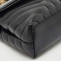 Saint Laurent Black Quilted Leather Small Loulou Shoulder Bag