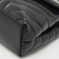 Saint Laurent Black Quilted Leather Small Loulou Shoulder Bag