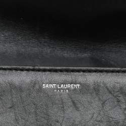 Saint Laurent Black Leather Betty Studded Flap Shoulder Bag