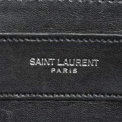 Saint Laurent Black Leather Betty Studded Flap Shoulder Bag