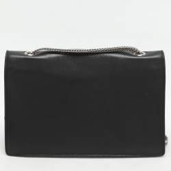 Saint Laurent Black Leather Betty Studded Flap Shoulder Bag
