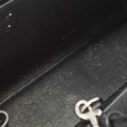 Saint Laurent Black Croc Embossed Leather Nano Classic Sac De Jour Tote