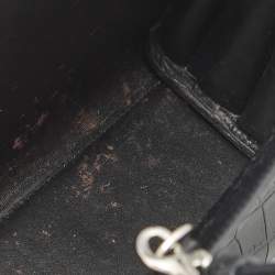 Saint Laurent Black Croc Embossed Leather Nano Classic Sac De Jour Tote