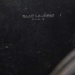 Saint Laurent Black Croc Embossed Leather Nano Classic Sac De Jour Tote