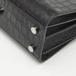 مملوكة مسبقًا حقيبة يد توتس سان لوران نانو كلاسيك ساك دو جور جلد نقشة التمساح أسود