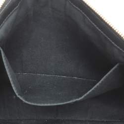 Saint Laurent Black Matelasse Leather Cassandre Wristlet Pouch