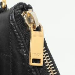 Saint Laurent Black Matelasse Leather Cassandre Wristlet Pouch