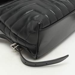 Pre Owned Saint Laurent Black Y Quilted Leather Loulou Backpack