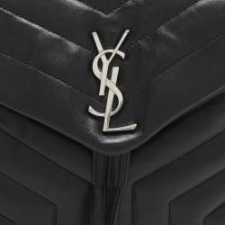 Pre Owned Saint Laurent Black Y Quilted Leather Loulou Backpack
