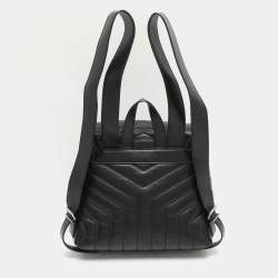 Pre Owned Saint Laurent Black Y Quilted Leather Loulou Backpack