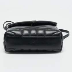 Pre Owned حقيبة كروس سان لوران لولو توي جلد مبطن أسود