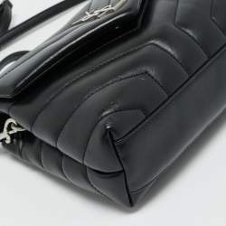 Pre Owned حقيبة كروس سان لوران لولو توي جلد مبطن أسود