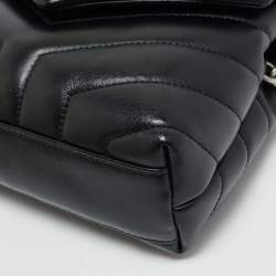 Pre Owned حقيبة كروس سان لوران لولو توي جلد مبطن أسود