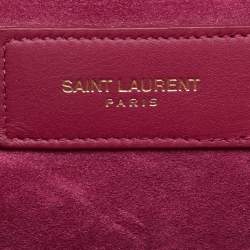Pre Owned Saint Laurent Pink Leather Y-Ligne Clutch