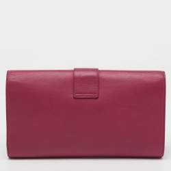 Pre Owned Saint Laurent Pink Leather Y-Ligne Clutch
