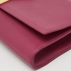 Pre Owned Saint Laurent Pink Leather Y-Ligne Clutch