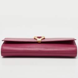 Pre Owned Saint Laurent Pink Leather Y-Ligne Clutch
