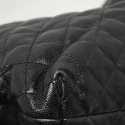Saint Laurent Black Quilted Leather Maxi Icare Shopping Tote