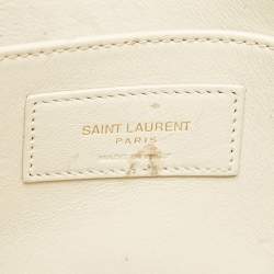 Saint Laurent Light Beige Leather Small Manhattan Shoulder Bag