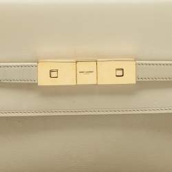 Saint Laurent Light Beige Leather Small Manhattan Shoulder Bag