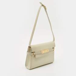 Saint Laurent Light Beige Leather Small Manhattan Shoulder Bag