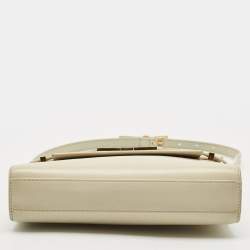 Saint Laurent Light Beige Leather Small Manhattan Shoulder Bag