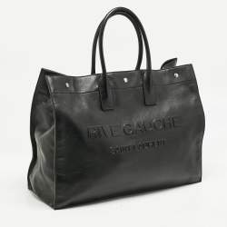 Saint Laurent Black Leather Large Rive Gauche Tote